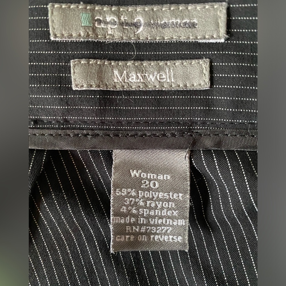 Apt. 9 Stretch Maxwell Dress Pants Women's Gray black Pinstripe Mid-Rise 20
C